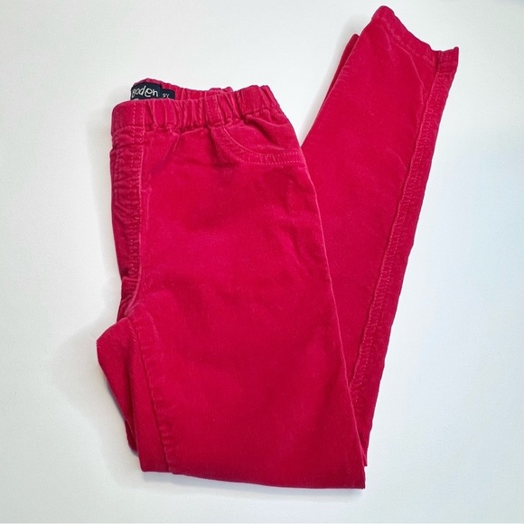 Mini Boden Pull On Corduroy Pants Girls 9Y Pink Stretch - Picture 1 of 9
